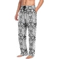 thumbnail image 4 of Men's Pajama Pants with Pockets Sleepwear Lounge Pants Stretch Casual Snake Skin Black and White, 4 of 6