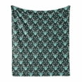 thumbnail image 1 of Deer Soft Flannel Fleece Throw Blanket, Antlers of Reindeers with Arrows Christmas Themed Nature Illustration, Cozy Plush for Indoor and Outdoor Use, 60" x 80", Dark Green White, by Ambesonne, 1 of 6