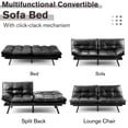 thumbnail image 5 of Miekor Futon Sofa Bed - Sleeper Convertible Futon Couch, Memory Foam Couch Convertible Loveseat for Living Room W2US905, 5 of 7