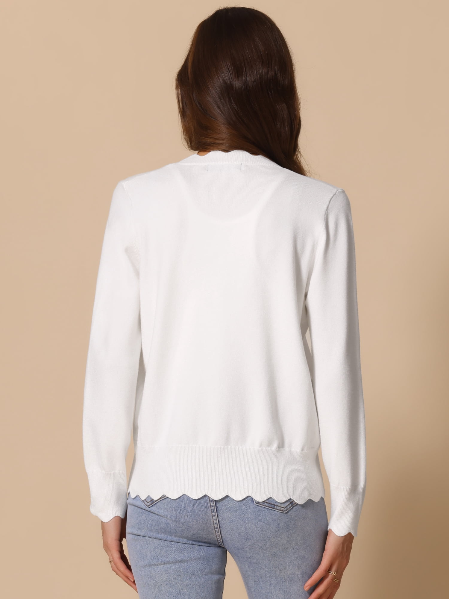 DARING DIVA Women's Long Sleeve Open Front Knit Cardigan Sweater L Beige