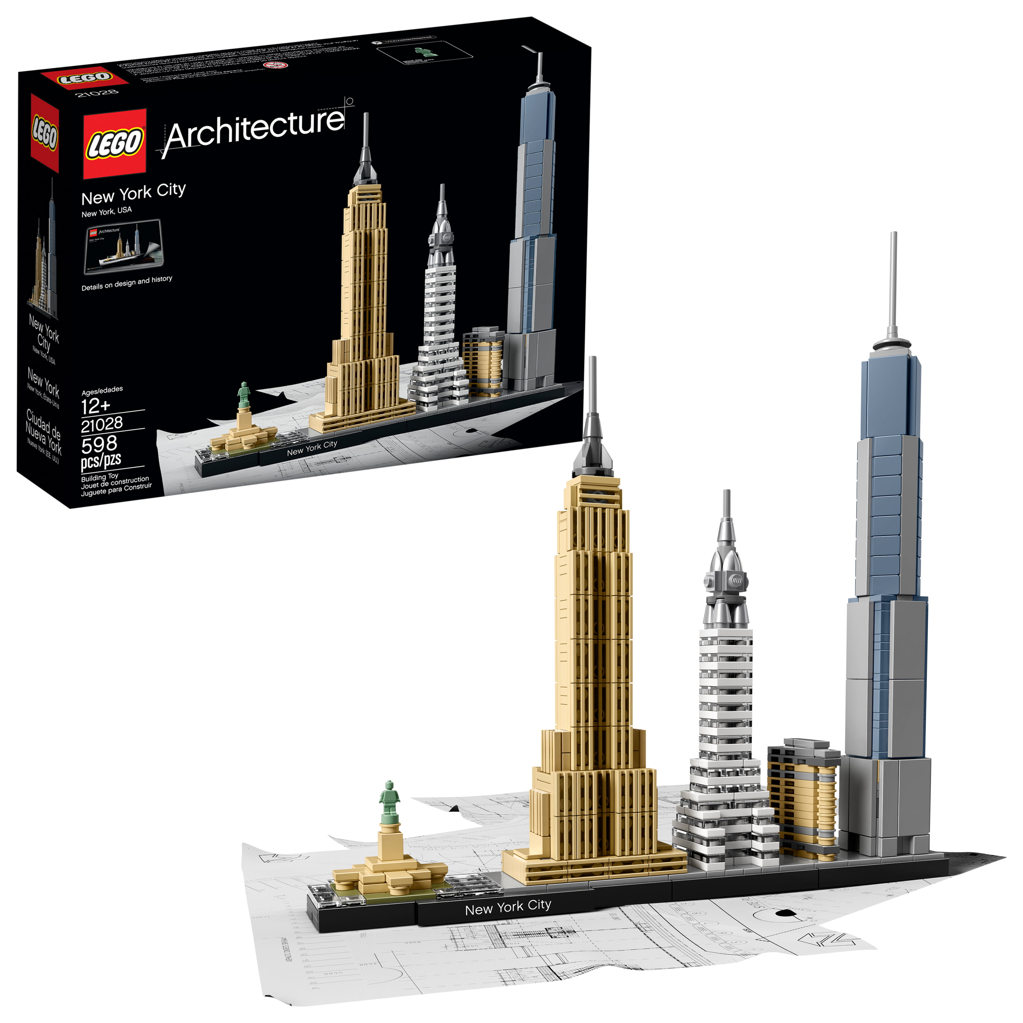 LEGO Architecture New York City 21028 Model Kit for Adults and Kids