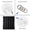 thumbnail image 4 of Black Geometric Shower Curtain, Waterproof Shower Curtains for Bathroom, Vintage Grid Plaid Colorful Lines Washable Fabric Bathtub Curtain Set Bath Decor with 12 Hooks Stall 36"x72", 4 of 8