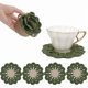 thumbnail image 1 of wonima02 Crochet Leaf Pot Coasters-Container Beverage Coaster Sets with Holder Bar Coasters for Drinks Coffee Table Desk-Succulent Plant Pot Coaster-Set of 5, 1 of 1