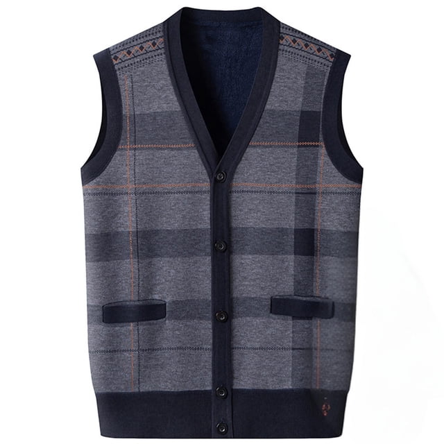Chaqueta de Punto de Cuello en V de los Hombres, Abrigo Cálido con Ligero Estiramiento para el Otoño Y el Uso Casual Diario, Blusa en Capas de Moda