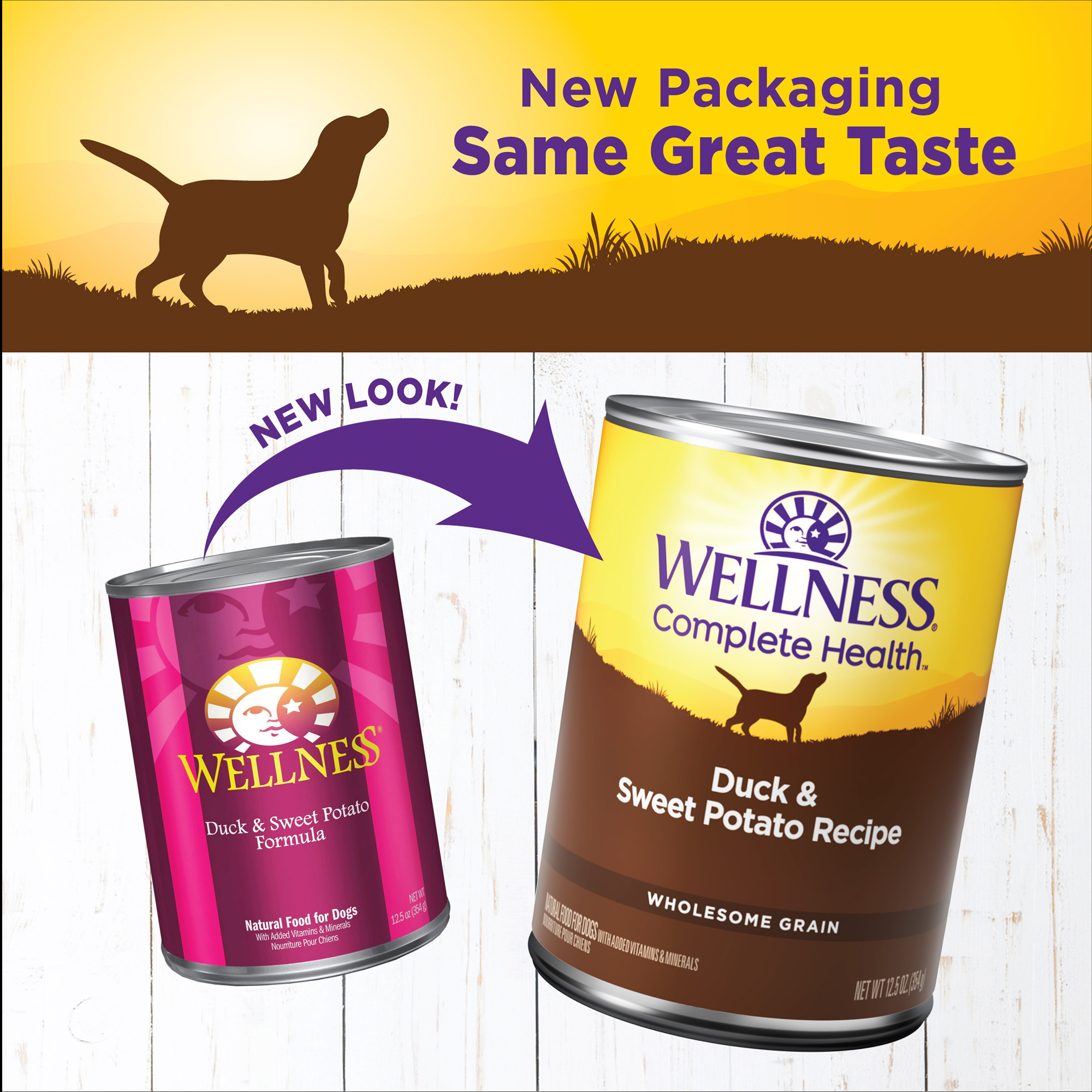 Wellness Complete Health Natural Wet Canned Dog Food, Duck & Sweet Potato, 12.5-Ounce Can (Pack of 12) - image 3 of 7