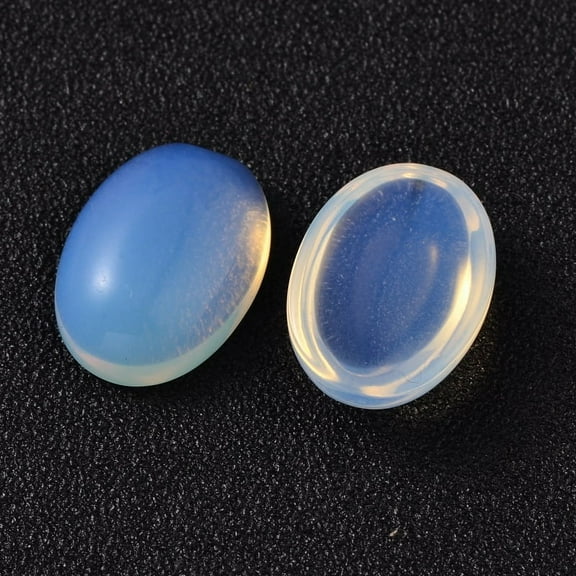 Oval Opalite Cabochons Alice Blue 10x8x4mm