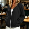 thumbnail image 4 of HAiming Corduroy Jackets for Women Long Sleeve Full Zip Solid Color Casual Jackets Fall Winter Going out Jackets, 4 of 6