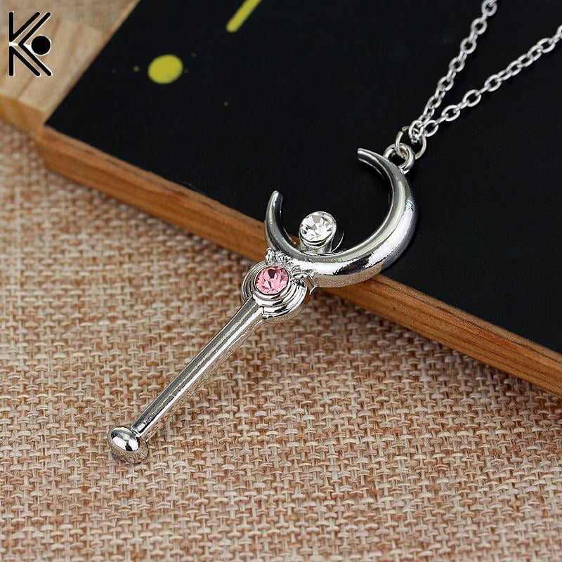 Anime Sailor Moon Metal Heart Pendant Necklace Girls Cute Cosplay Jewelry Gifts 