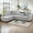 Grey White, variant on NeoKo Sectional Couch for Living Room Furniture Sets,Black grey linen L Shape sectional Sofa 2 Piece for Apartment, Office, Bedrooms
