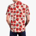 thumbnail image 4 of Balery Red Strawberry Printed Men’s Short Sleeve Polo Shirt, Midweight Men's Shirt,Golf Polo shirts -X-Large, 4 of 9