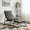 Grey + Steel + Cotton-1, variant on Relax in Ultimate Comfort! Outdoor Patio Recliner Chair with Ottoman - Sling Lounge Chair with Puffy Cushion and Foot Stool for Living Room, Bedroom, Reading Room