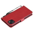 thumbnail image 4 of SaniMore for iPhone 14 Plus 6.7" 2022 Case, PU Leather Skin with Embossed Cat Flip Magnetic Cover Card Slots Kickstand Detachable Lanyard Full Around Wallet Shell  For iPhone 14 Plus, Red, 4 of 10