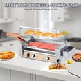 thumbnail image 4 of Kojooin Stainless Steel Hot Dog Roller Machine, 750W Sausage Grill with Dual Temperature Control and Removable Drip Tray, 4 of 7