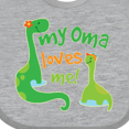 thumbnail image 4 of Inktastic My Oma Loves Me Dinosaur Boys Baby Bib, 4 of 4