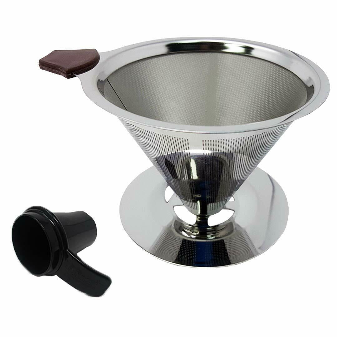 GoldTone Paperless Pour Over Reusable Coffee Filter Dripper 4-7 cups Scoop