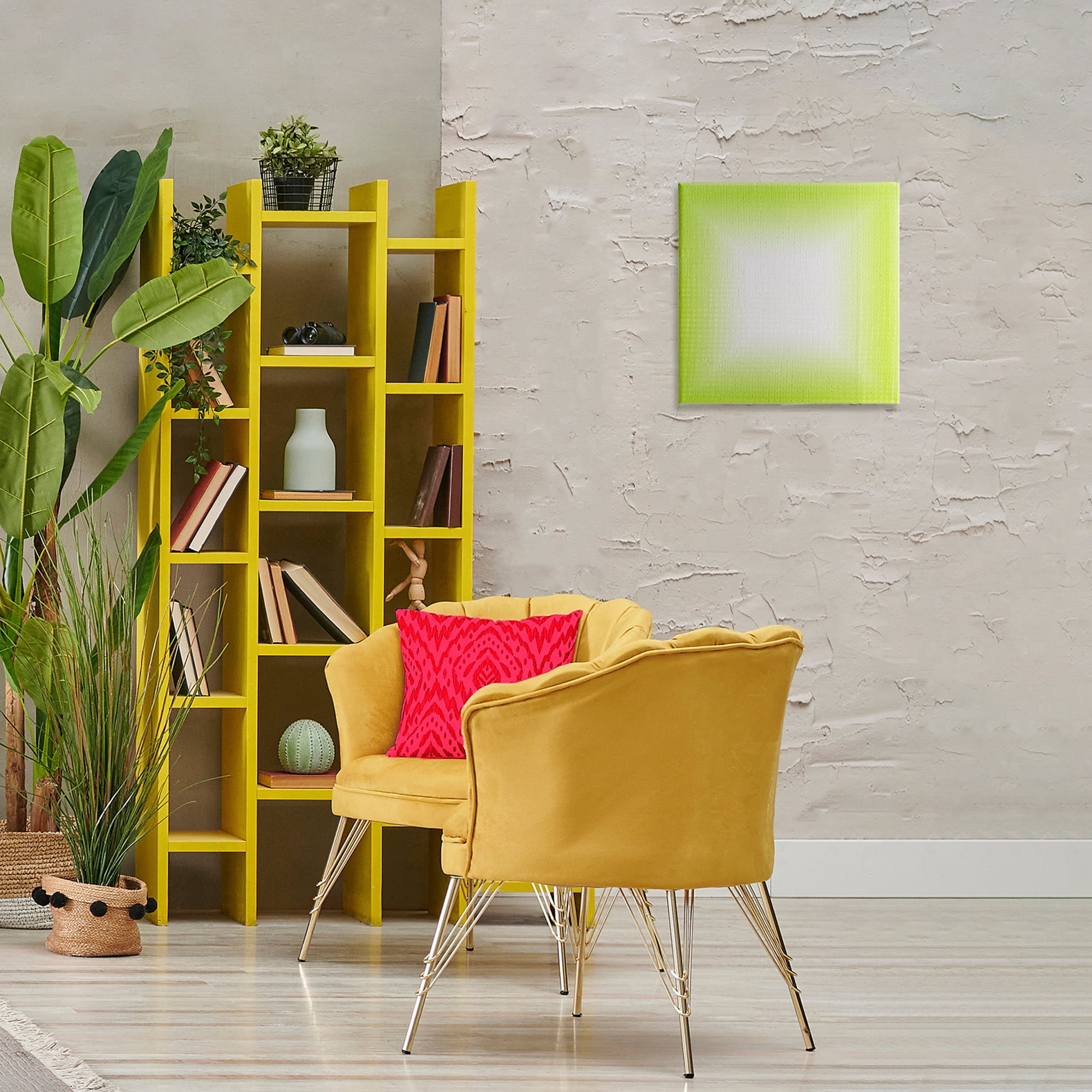 Stupell Industries Green Ombre Fade Abstract Painting Wrapped Canvas Art Print Wall Art, 17 x 17