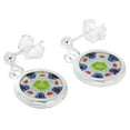 thumbnail image 5 of GlassOfVenice Murano Glass Silver-Framed Millefiori Earrings, 5 of 5