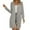 Grey, variant on Cardigan For Women Lightweight Long Sleeve Knitted Mid Length Button Down Blouses Solid Ice Silk Knitted Open Front Shrugs