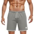 thumbnail image 7 of hoksml Men's Waffle Knit Drawstring Casual Shorts, Contrast Cuff Breathable Athletic Shorts for Sports Daily Wear, 7 of 7