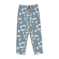 thumbnail image 4 of Naloa Blue Bathroom Print Women’s Ultra-Soft Comfy Pajama Lounge Pants with Pockets & Drawstring, 4 of 8