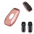 thumbnail image 1 of Glossy Rose Gold Soft TPU Remote Key Fob Cover Case For Ford Lincoln 4 / 5 Button Intelligent Keyless, 1 of 6