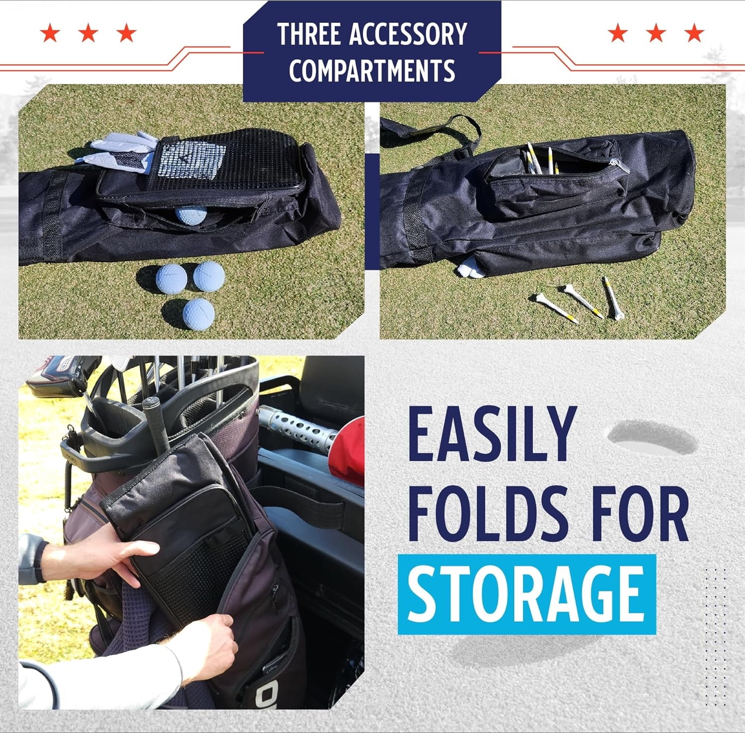 Sporting Goods Golf Sunday Bag | Black Lightweight Travel Carry Sunday Golf Bag with Cushioned Shoulder Strap for Driving Range Practice Easy Transport - for Beginners, Youth, Adult or Seniors