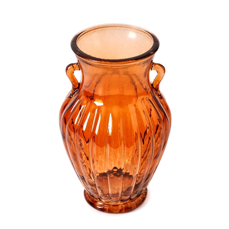 Beautiful by Drew Barrymore 8" Amber Glass Tabletop Vase photo 1