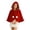 Red, variant on Iyufng Womens Velvet Hooded Mini Cape Ruffle Edge Pom Decor Front Tie Cloak Christmas & Halloween Cosplay Wrap Cover Up