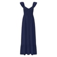 thumbnail image 5 of Elara Dresses For Women Summer Flowy Maxi Dress Casual Cap Sleeve V Neck Smocked Beach Womens Dresses for Work, 5 of 5