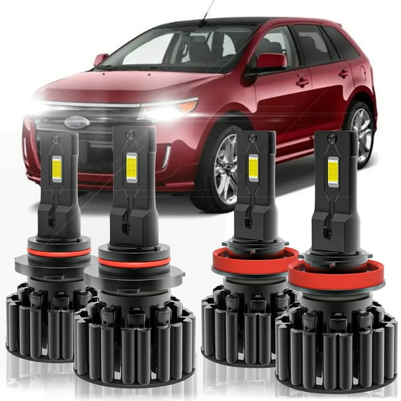 For Ford Edge 2015-2020 Front LED Headlight Bulbs High Low Beam Combo Kit,Pack of 4