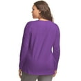 thumbnail image 3 of Hanes Women's Long Sleeve V-Neck Cotton T-Shirt (Plus Size) Violet Splendor 4X, 3 of 3