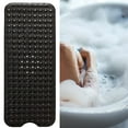 thumbnail image 4 of Semfri Bath Tub Shower Mat 40 x 16 inch Non Slip PVC Bath Tub Mats Shower Mats Extra Large Black Bathroom Mats  with Drain Holes and Suction Cups Black, 4 of 8