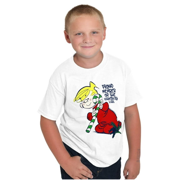 Christmas Member of Naughty List Crewneck T Shirts Boy Girl Teen Brisco Brands XS