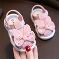 thumbnail image 4 of nvzhuang Toddler Girl Summer Bowknot Sandals PVC Anti-slip Soft Sole Crib Prewalker, 4 of 8