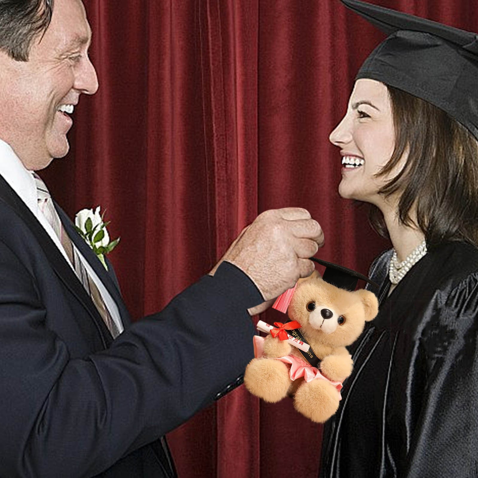 Graduation Gifts Teddy Bear Class of 2025 - Stuffed Animal Graduation Doll with Diploma and Sash for Graduation Gift for Girls Boys - 7 Inch Soft Congrats Grad Bear Toy with Cap