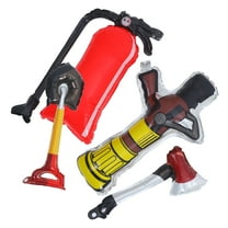 Raindrops Firefighting Party Balloons Set of 4 Cute Inflatable Fire Extinguisher and Shovel Props for Decoration Multi Aluminum Foil