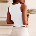 thumbnail image 5 of Women's Sleeveless Ribbed Knit Tank Top Round Neck Slim Fit Casual Basic Summer Camisole Blouse 08-White XL, 5 of 5