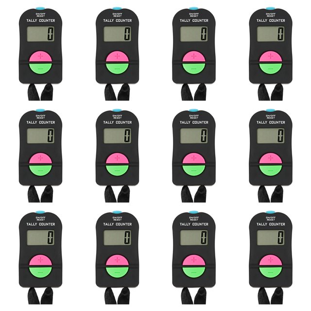 TOPTIE 12 PCS Electronic Hand Tally Counter Clickers, Add & Subtraction Number Clicker Counter with Lanyard for Golf Fish Lap