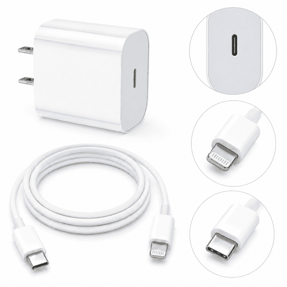Fast iPhone Charger, 20W PD USB-C Wall Charger with 6FT Charging Cable, Compatible with iPhone 14/14 Pro Max/13/13 Pro Max/12/12 Pro/12 Pro Max/12 mini/11/11 Pro, iPad Air