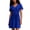Blue, variant on Planet Gold Womens Smocked Short Sleeves Fit & Flare Dress Blue S