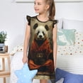 thumbnail image 4 of Balery Jungle Meditating Panda Camisón de princesa para niñas, pijama de algodón con mangas abullonadas, suave y bonito.-Medium, 4 of 6
