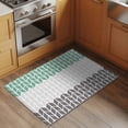 thumbnail image 3 of Area Rug 2x3ft Herringbone Pattern Carpets Indoor Floor Area Mat Doormat Entrance Mat Rugs for Entry Living Room Dining Room Kitchen Bedroom, Vintage Turquoise Ombre Grey Sofa Throw Carpet, 3 of 9