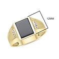 thumbnail image 3 of SZUL Women's Bold 10K Yellow Gold Onyx and 6 Genuine Diamond Men's Ring, 3 of 5