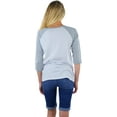 thumbnail image 2 of ToBeInStyle Women's Classic Cotton Baseball T-Shirts - White/Light Grey - Large, 2 of 6