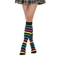 thumbnail image 4 of IWRICH Women's Striped Knee High Socks Funny Novelty Athletic Colorful Stripe Cute Stockings Tube Socks Yellow, 4 of 5