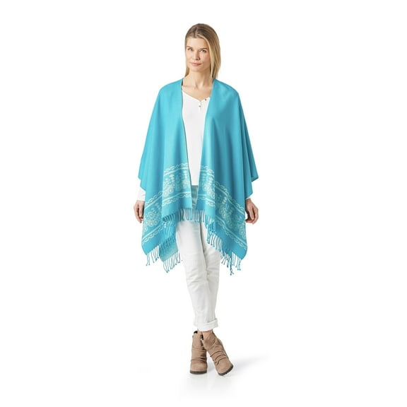 Ecuadane Shawl, Luxury Shawl for Women, Wrap Women's Aqua Shawl