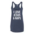 thumbnail image 2 of Wild Bobby I Love Jesus & Naps Inspirational/Christian Women Tri-Blend Racerback Tank Top, Vintage Navy, Large, 2 of 6