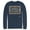 Navy Blue, variant on Men's Nintendo Legend of Zelda Link's Awakening Whale Stone Tablet Long Sleeve Shirt Navy Blue Medium