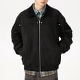 thumbnail image 4 of Maoxin Mens Jacket Men's Vintage Motorcycle Corduroy Solid Color Zipper Pocket Long Sleeved Casual Jacket Black L, 4 of 4