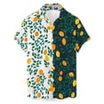 thumbnail image 1 of Camisas Deportivas Hombre Hombres Moda Primavera Verano Casual Manga corta Turndown Neck Impreso Camisetas Top Blusa (Green, 6XL), 1 of 7